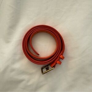 J. Crew Vibrant Coral Leather Belt